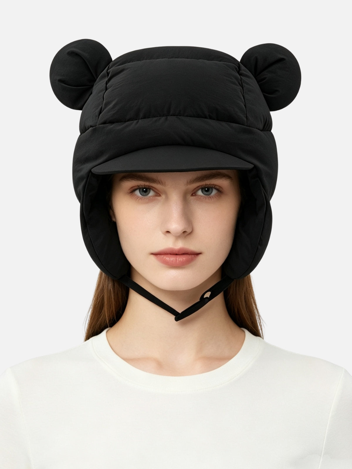 Padded Bear Ear Trapper Hat