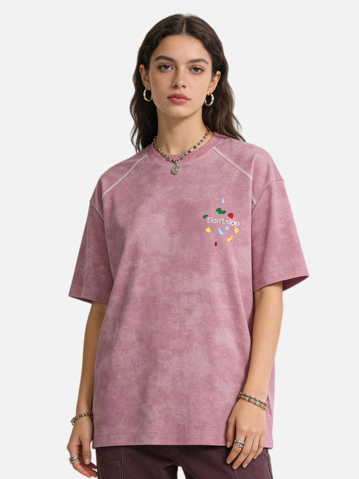 Haaura Don‘t Stop Rainbow Print Tee