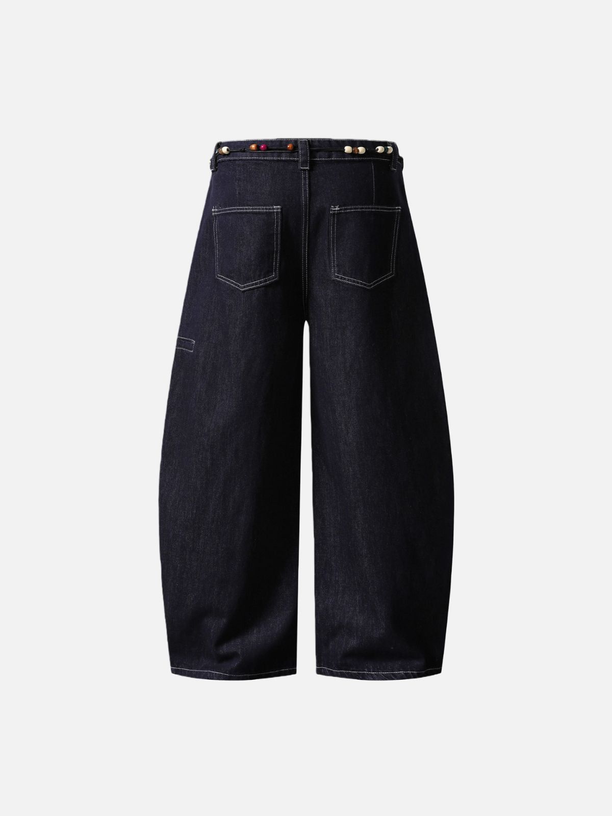 Haaura Beaded Belt Structured Super Baggy Jeans