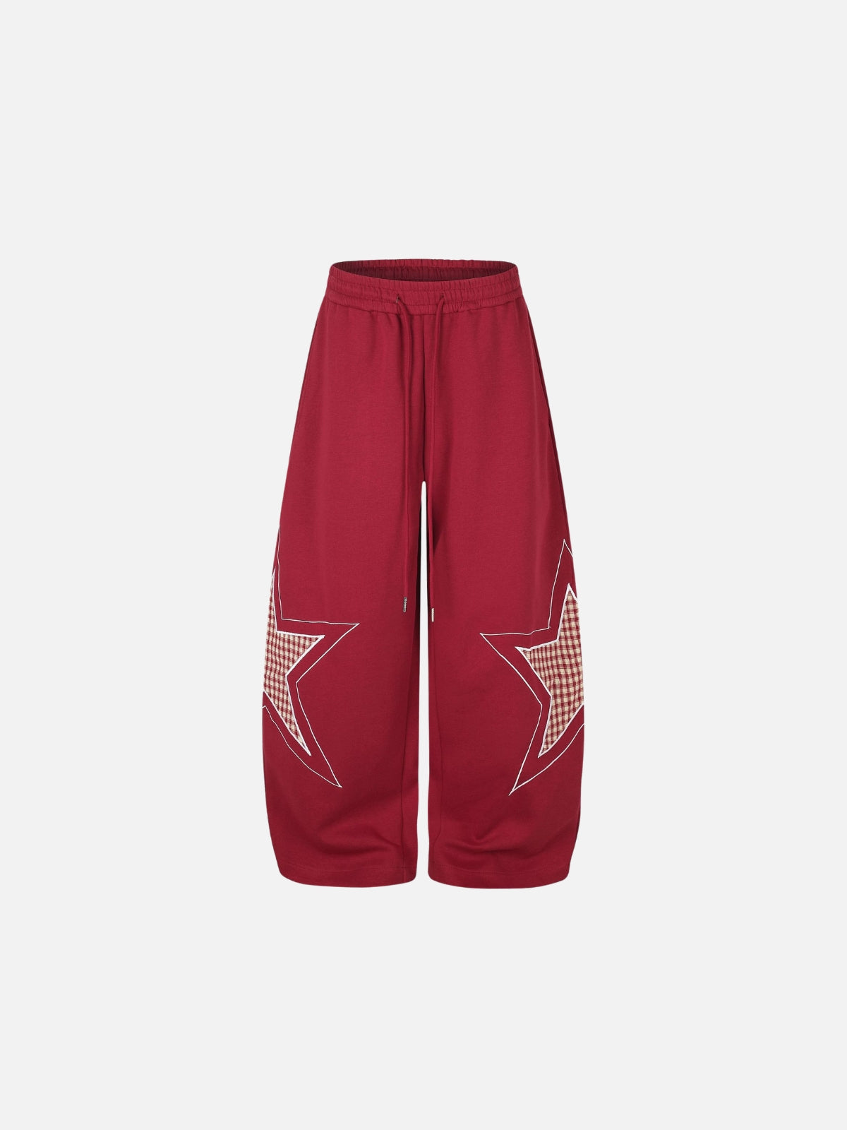 Haaura Plaid Star Patch Sweatpants