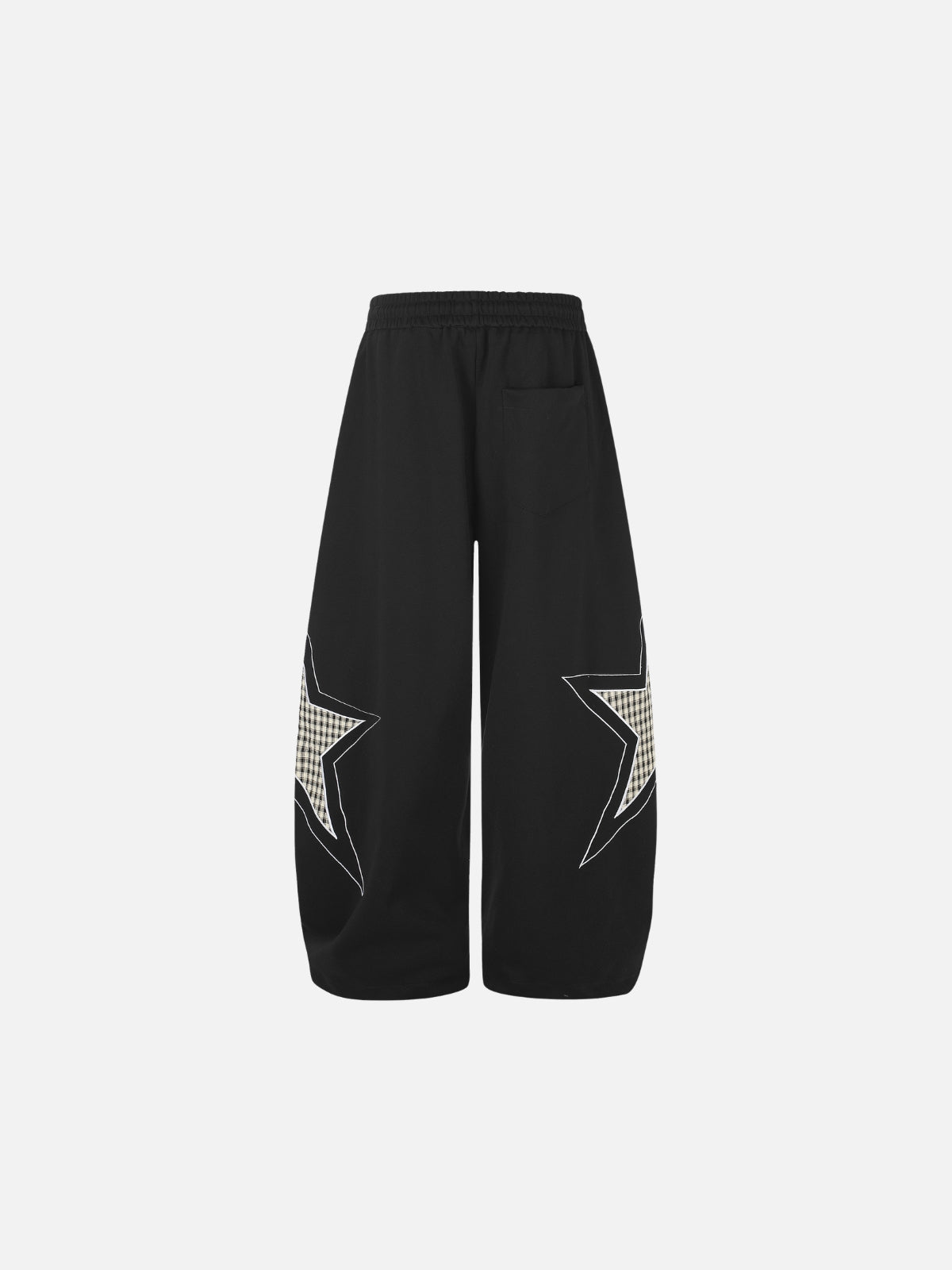 Haaura Plaid Star Patch Sweatpants