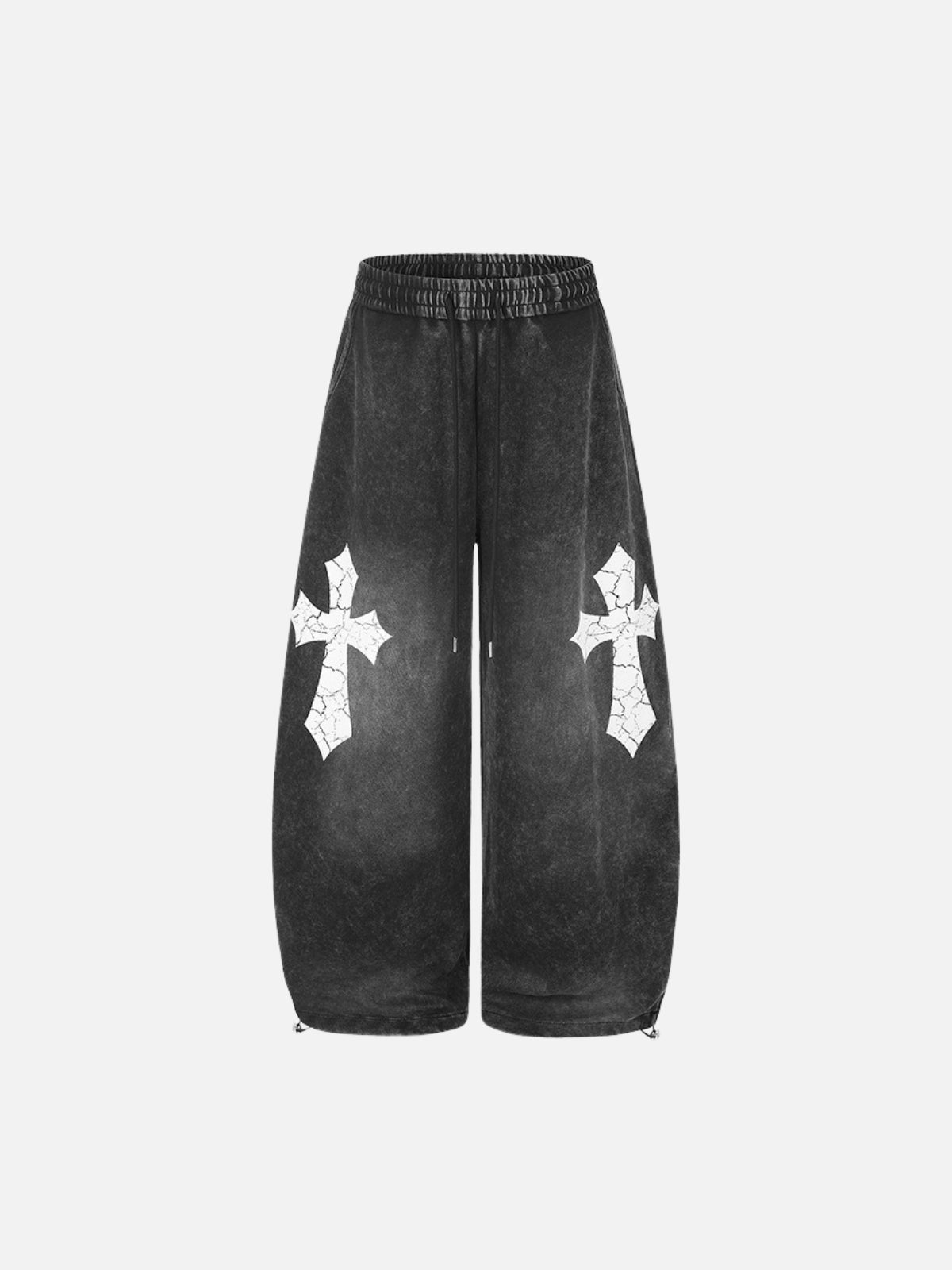 Haaura Washed Cross Graphic Baggy Sweatpants
