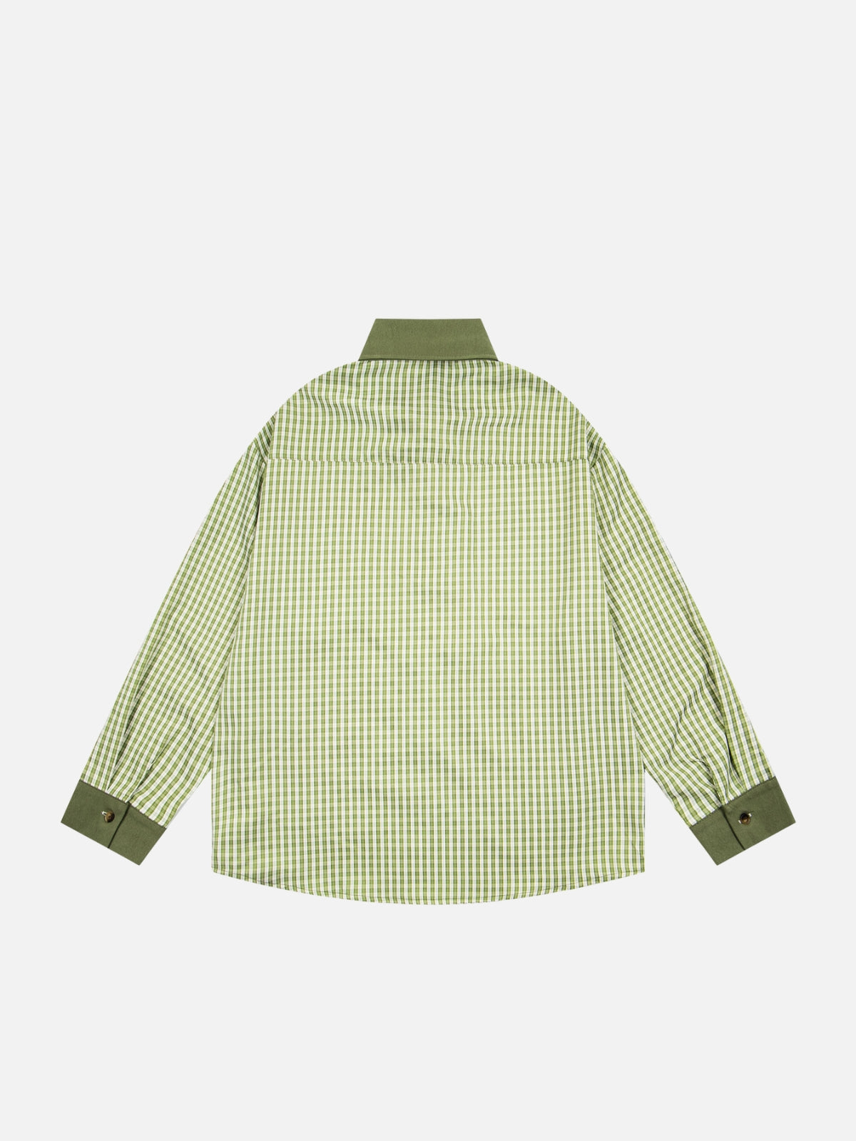 Haaura Animal Patch Plaid Tie Neck Shirt
