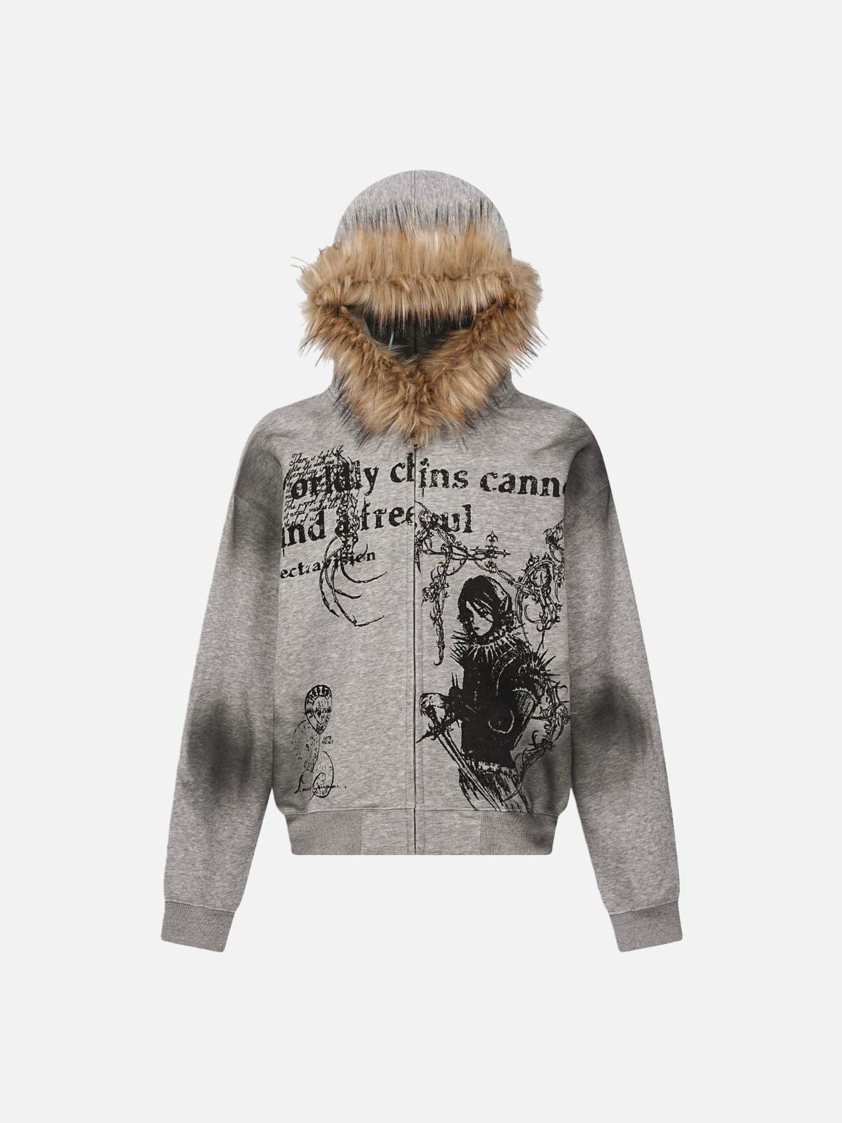Haaura Splatter & Digital Print Zip-Up Jacket