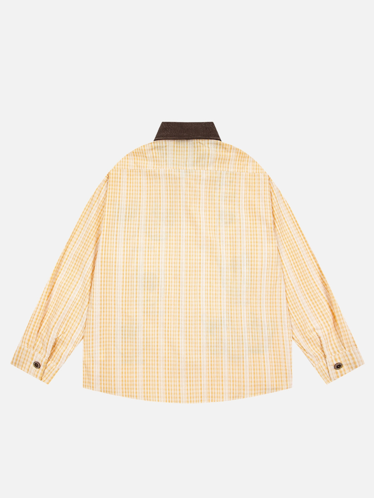 Haaura Pet Applique Plaid Contrast Collar Shirt