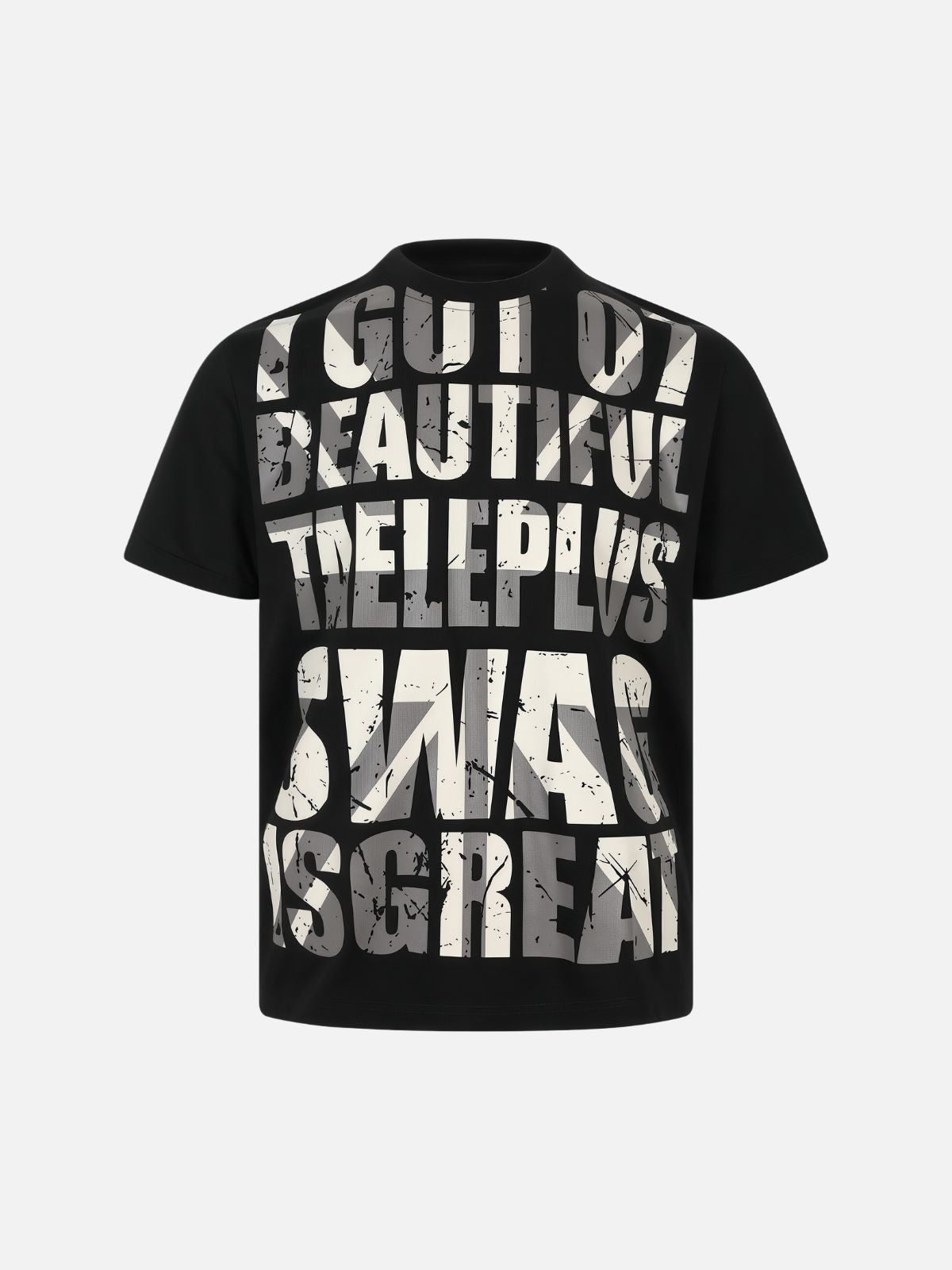 Haaura Distressed Graphic Slogan Tee