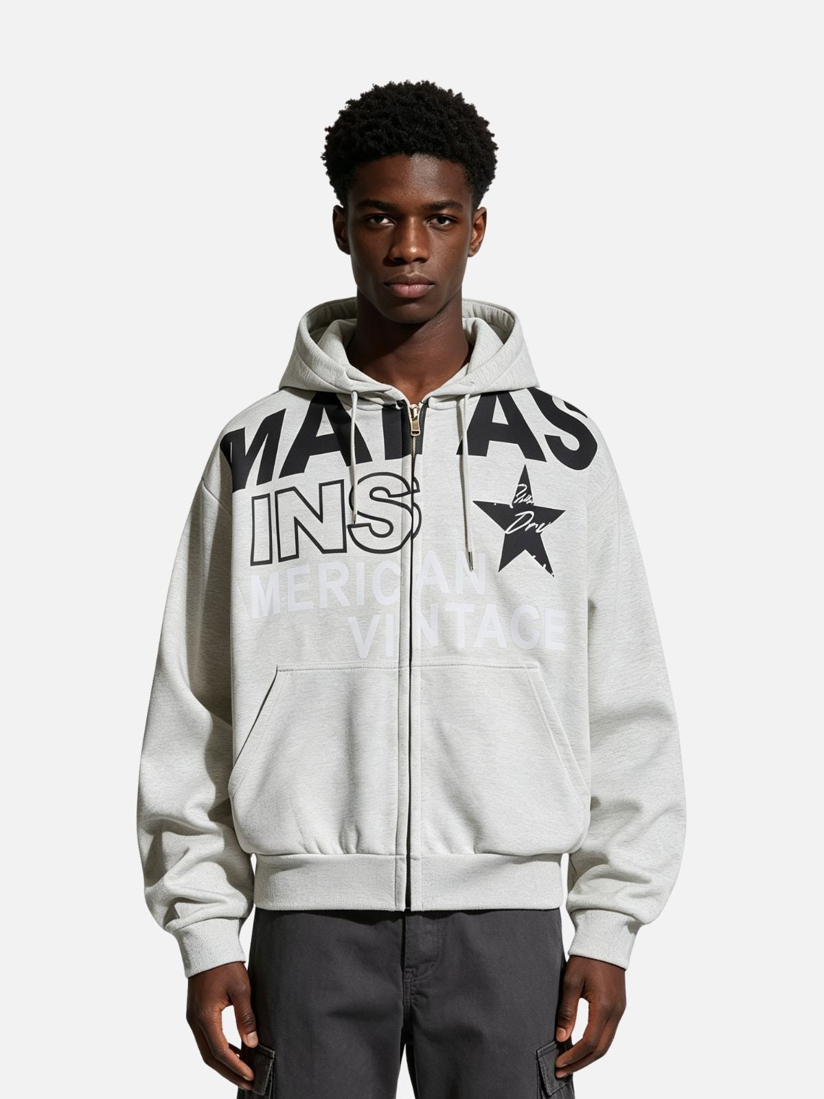 Haaura Vintage Graphic Zip Up Hoodie