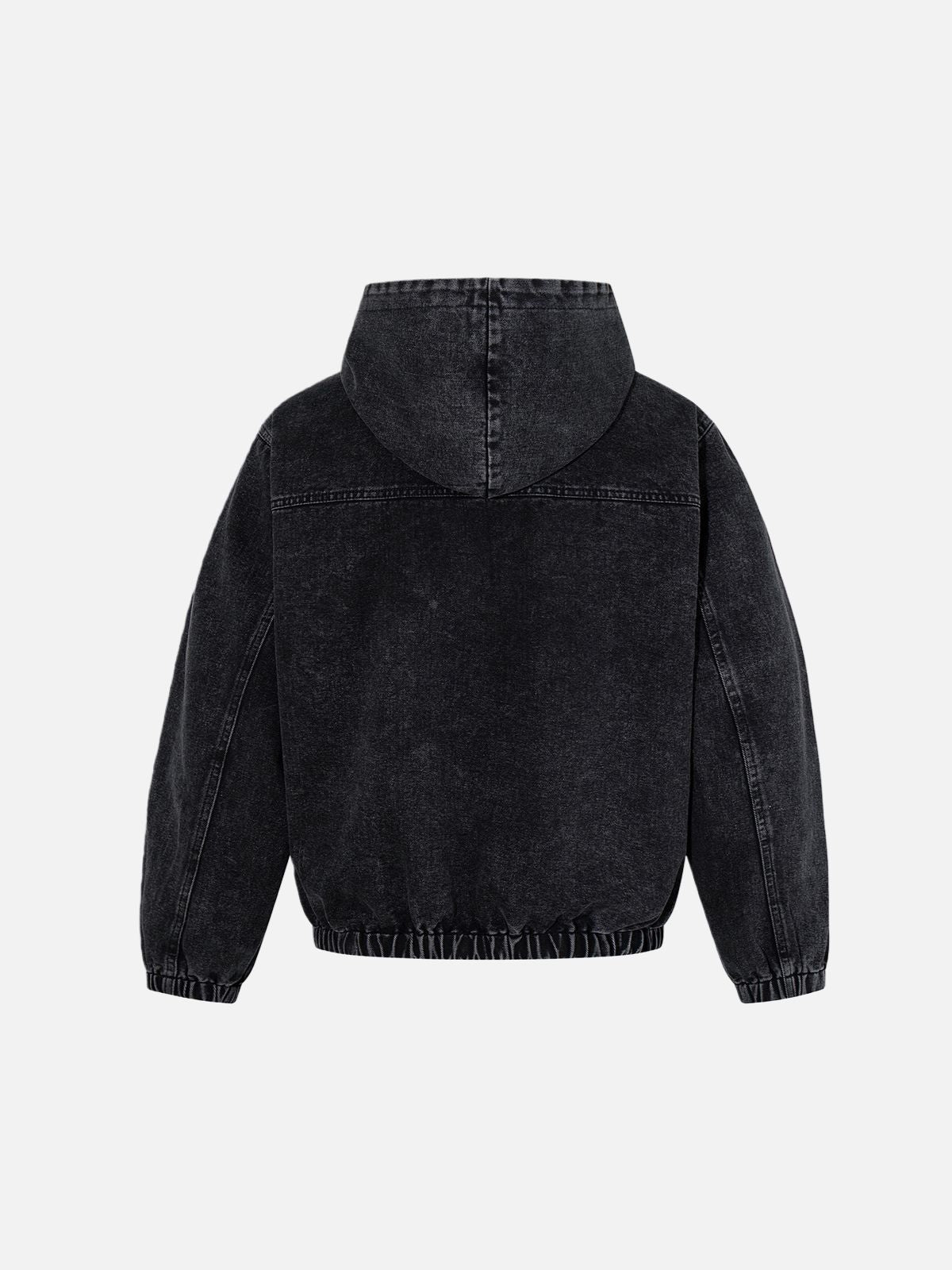 Haaura Buckle-Fastened Washed Denim Hoodie