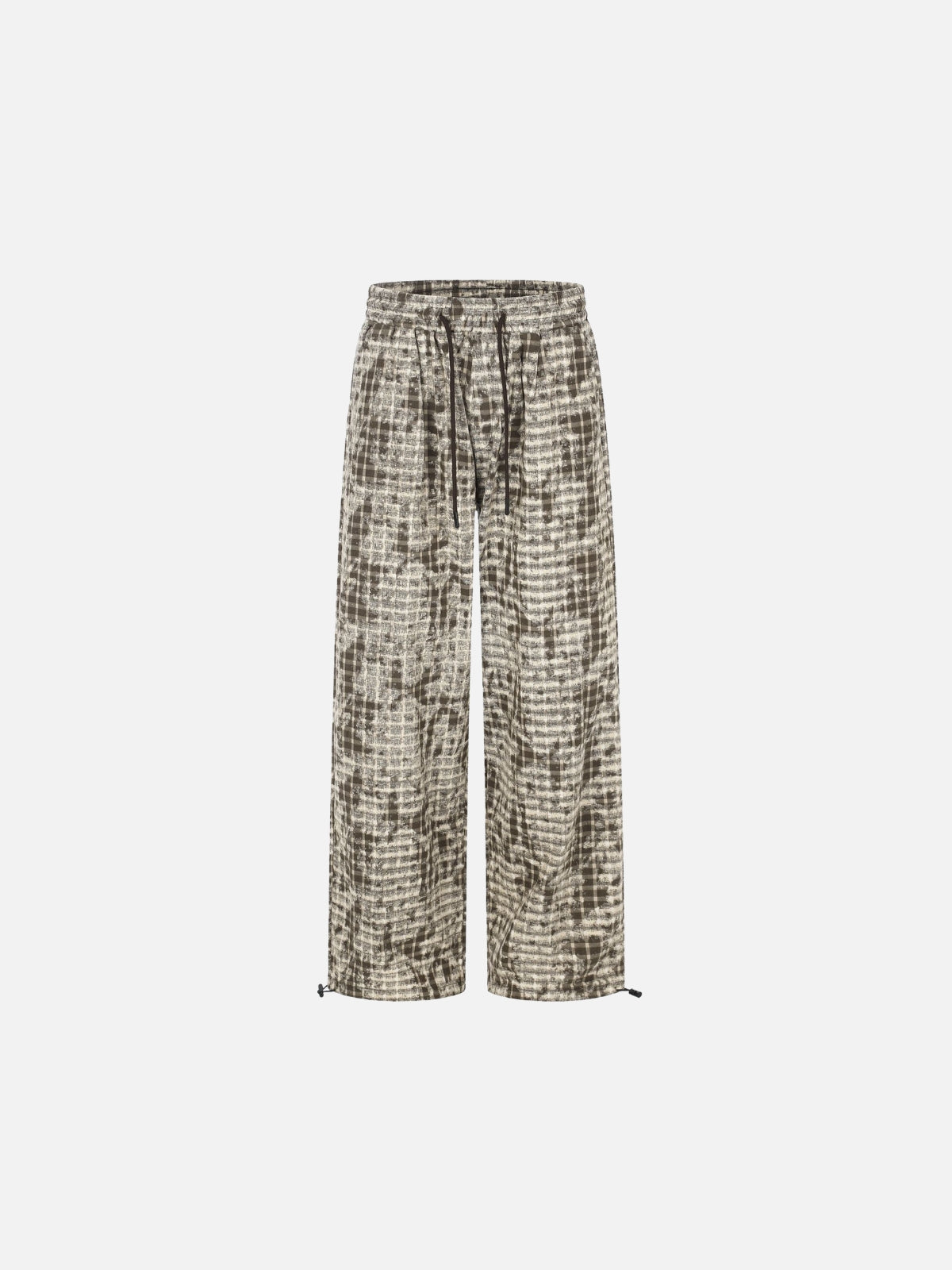 Haaura Acid Wash Plaid Baggy Pants