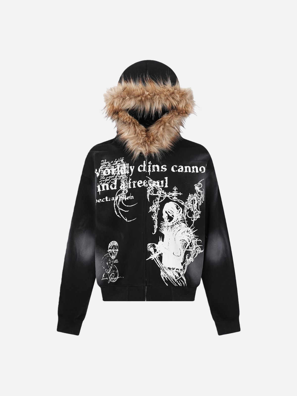 Haaura Splatter & Digital Print Zip-Up Jacket