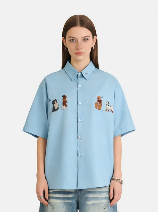 Haaura Cartoon Dog Shirt