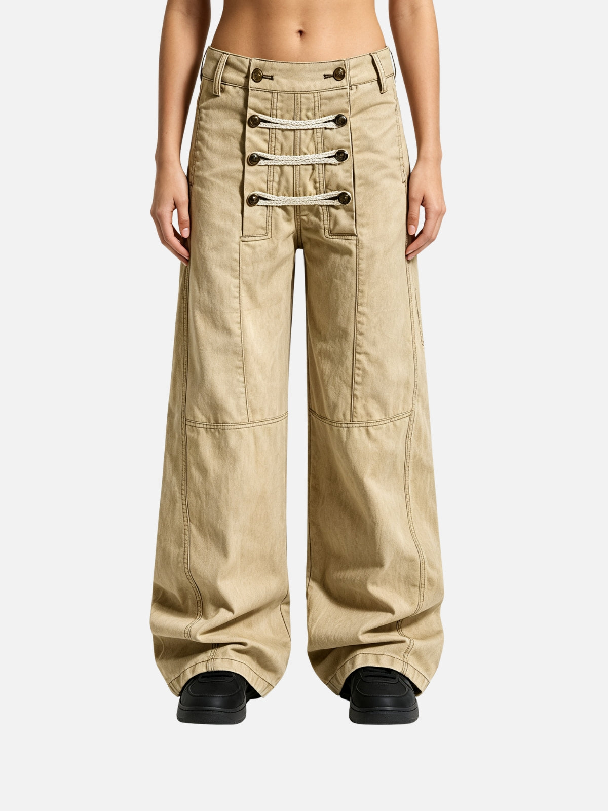 Haaura Rope Lace-Up Baggy Pants