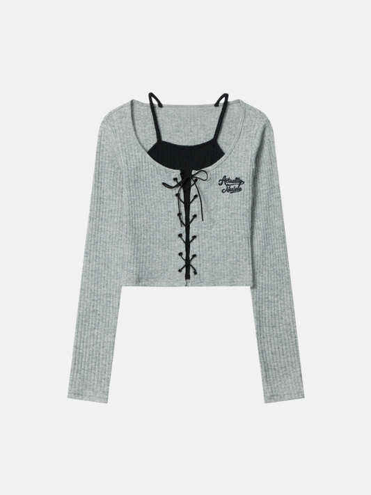 Haaura Arithmetic Muscle Embroidered Crop Sweater