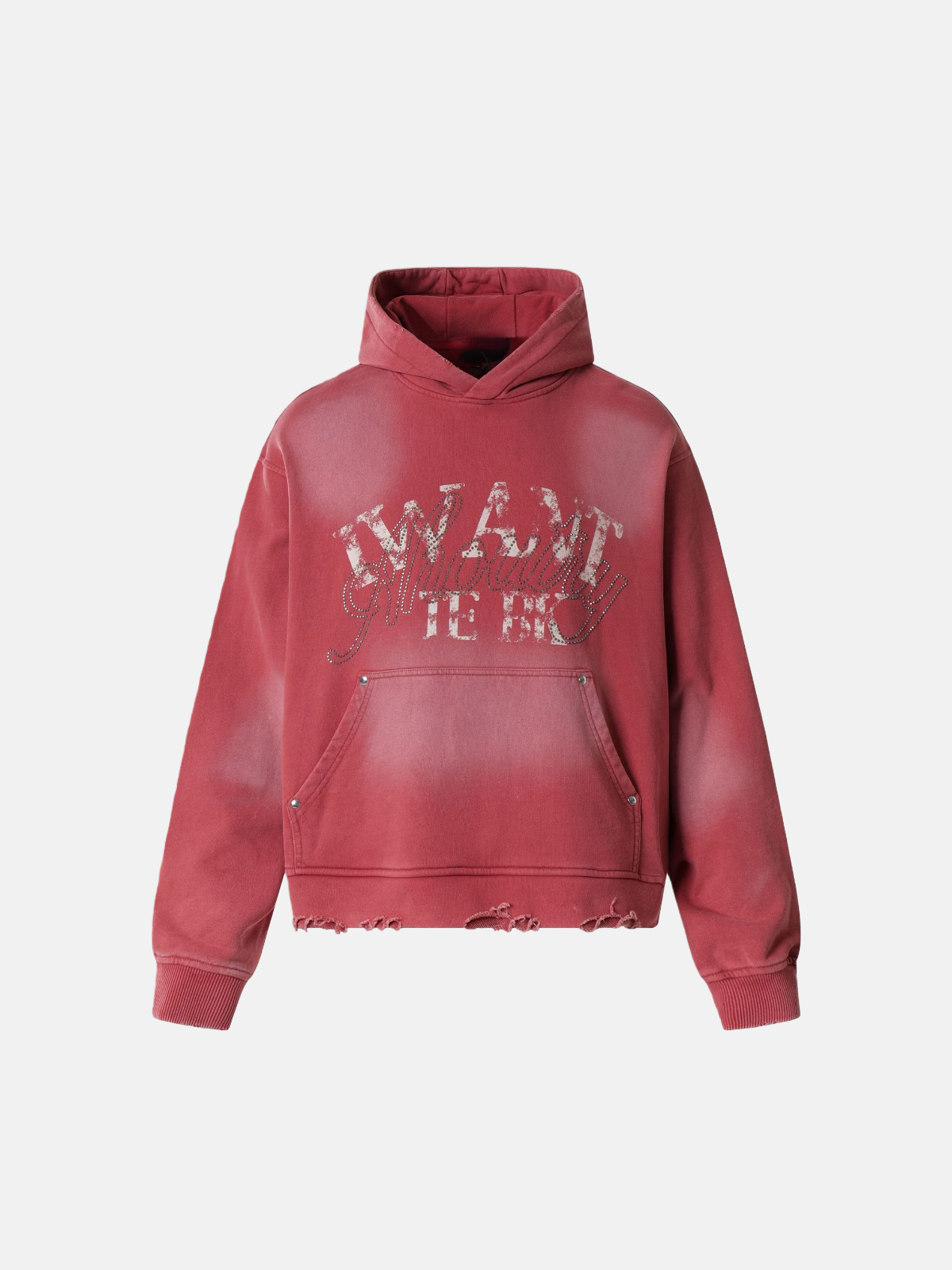 Haaura Rhinestone 77 Graphic Pullover Hoodie