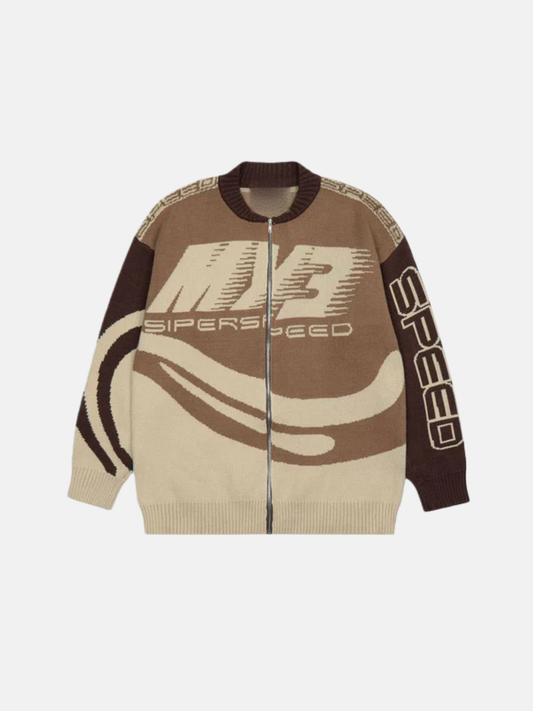 Haaura Color Block Racing Cardigan