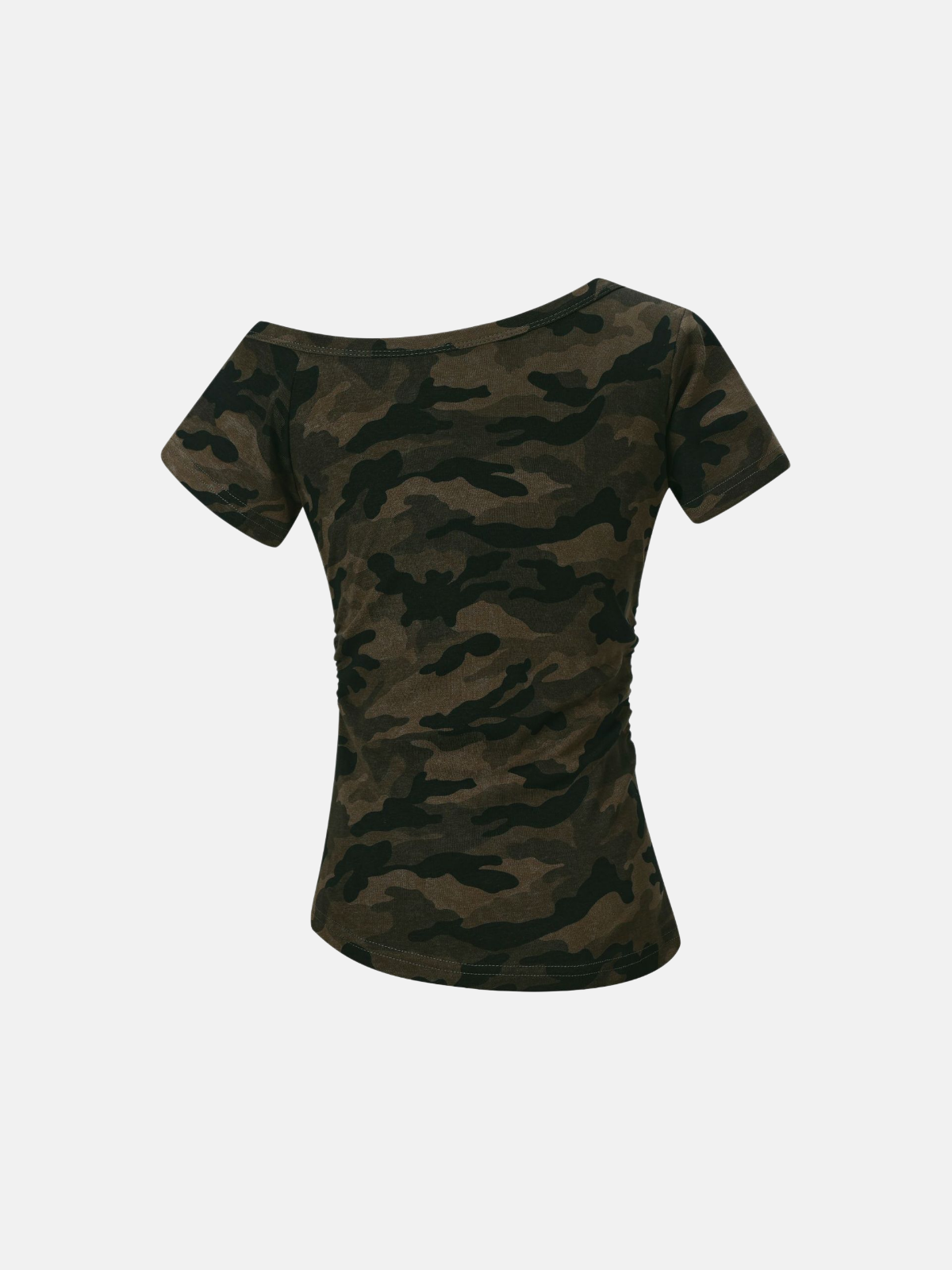 Haaura CAMO Studded Off-The-Shoulder Tee