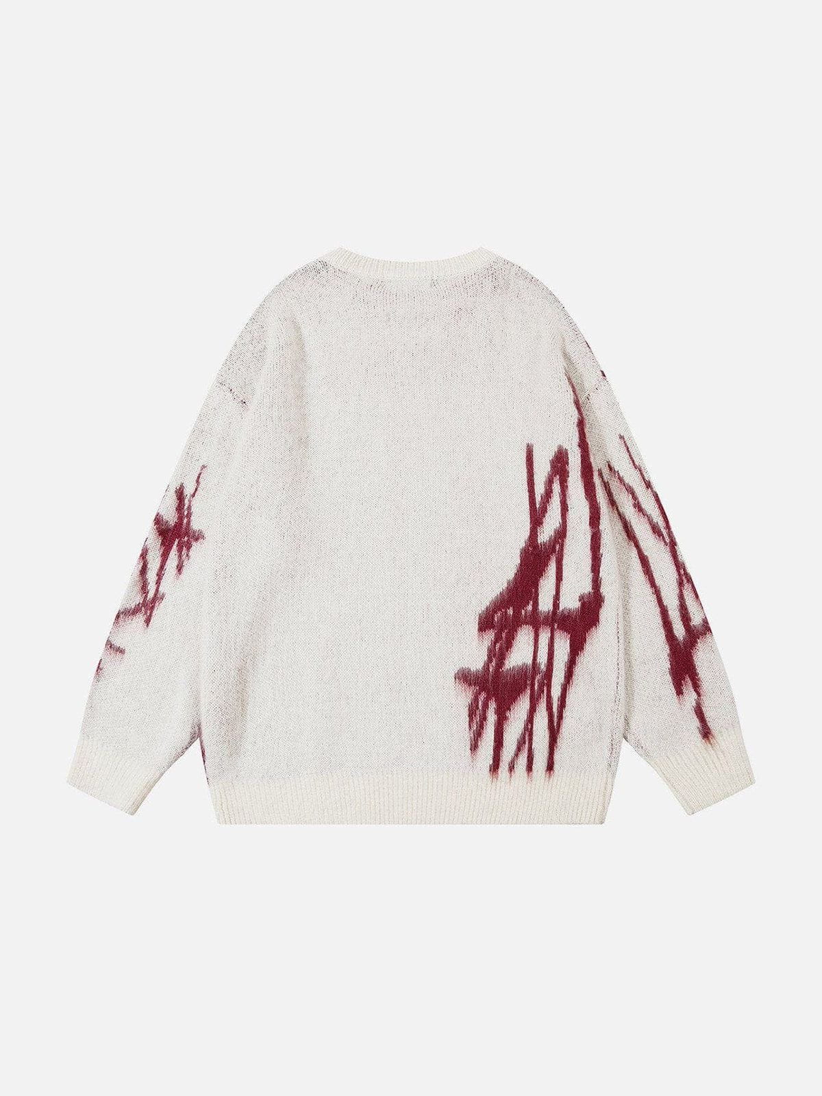 Haaura Irregular Graffiti Graphic Sweater