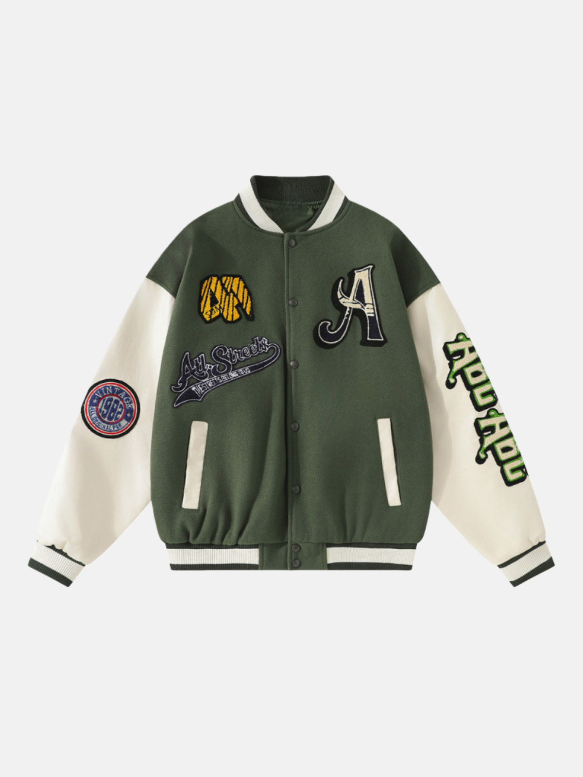 Haaura Towel Embroidery Badge Varsity Jacket