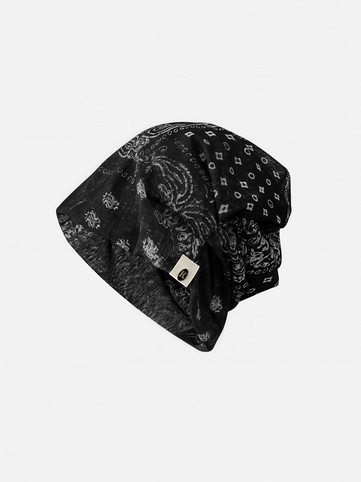 Washed Paisley Slouchy Beanie