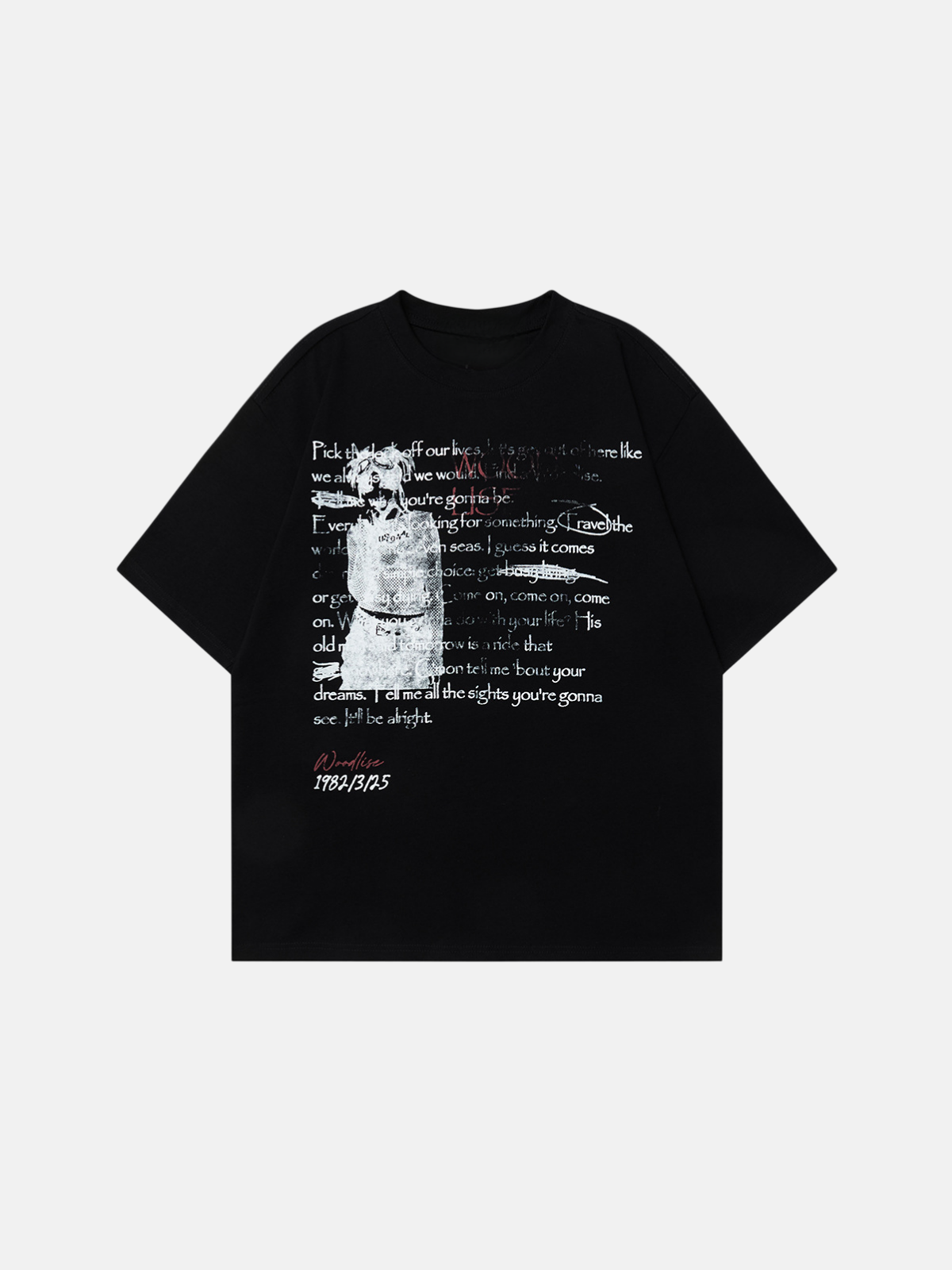 Haaura Vintage Text Print Tee