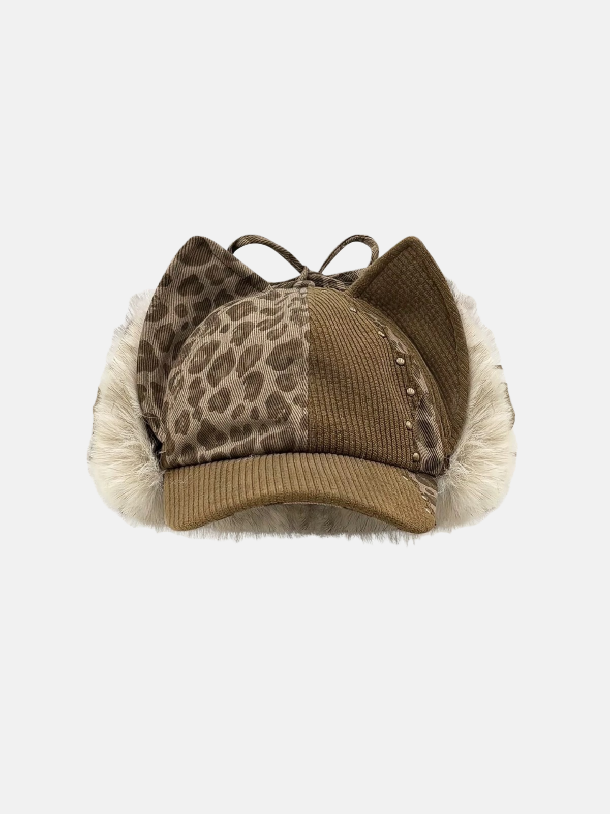 Leopard Print Cat-Ear Flap Hat