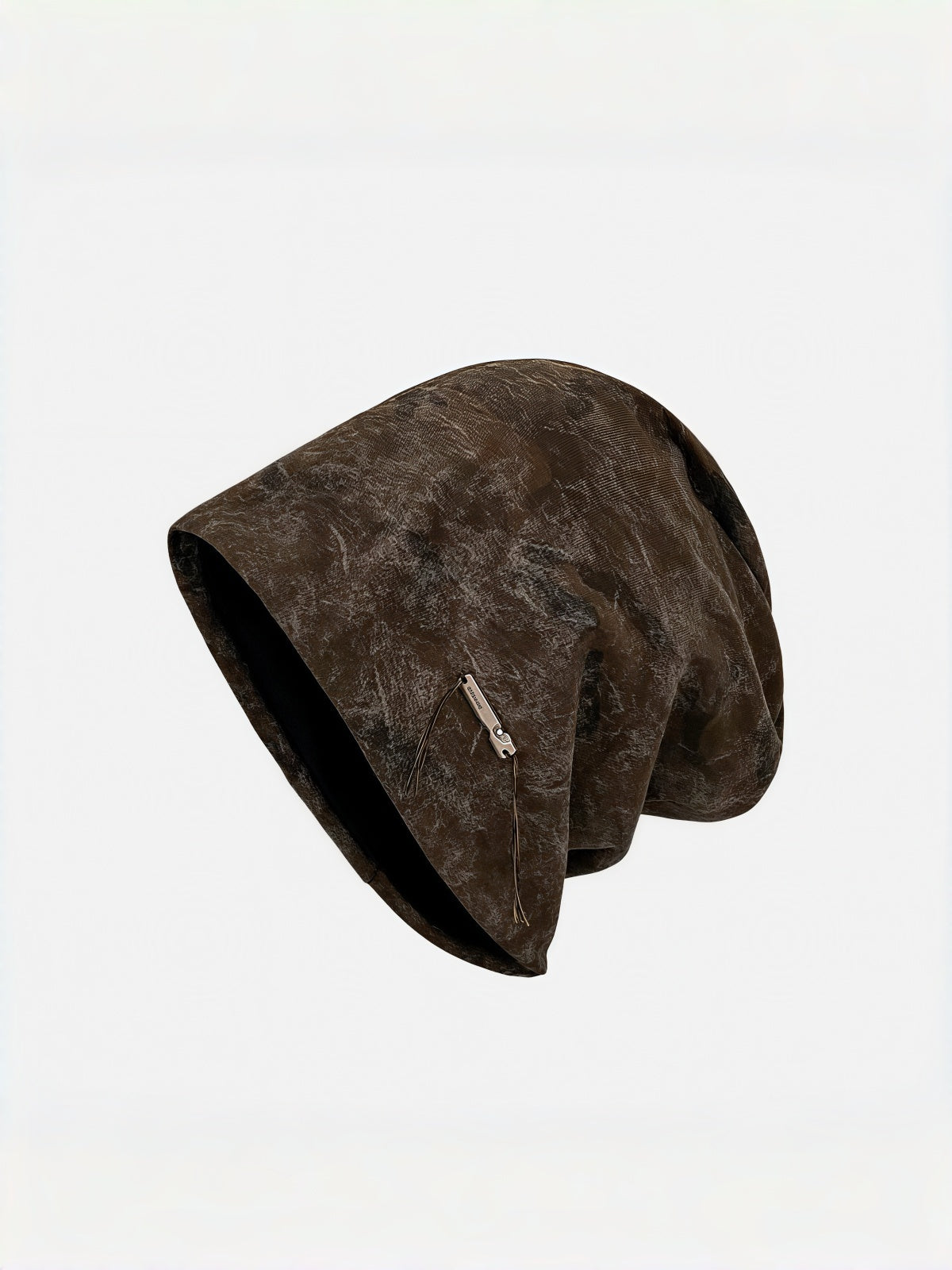 Distressed Zip Slouchy Cap