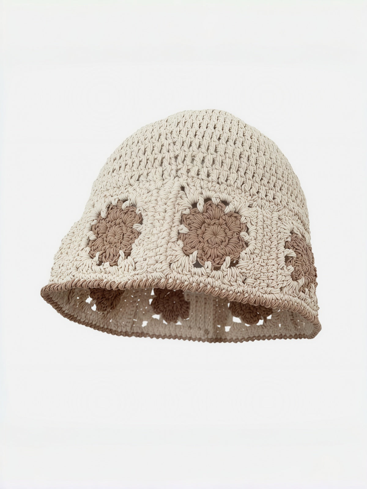 Crochet Floral Embroidery Bucket Hat