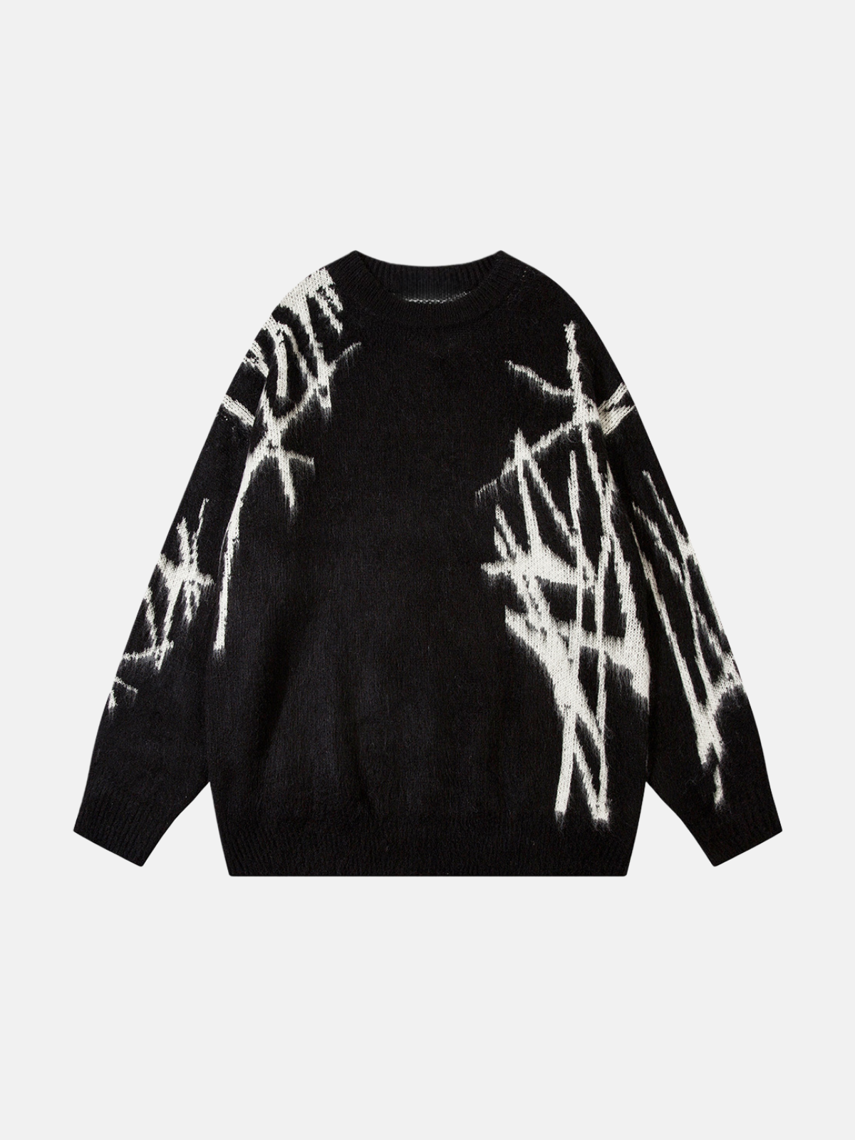Haaura Irregular Graffiti Graphic Sweater