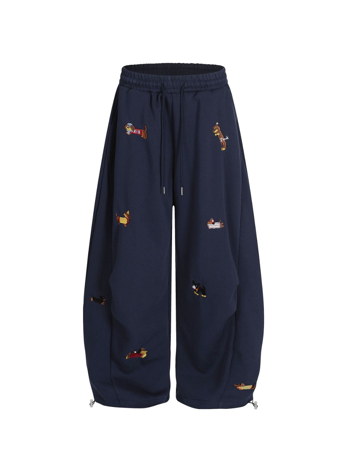 Haaura Embroidery Puppy Baaggy Barrel Sweatpants