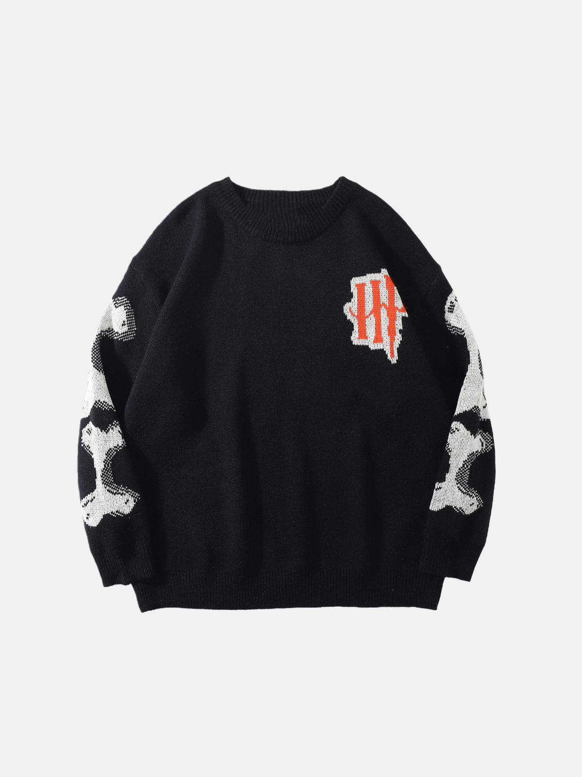 Haaura Skeleton Graphic Knit Sweater