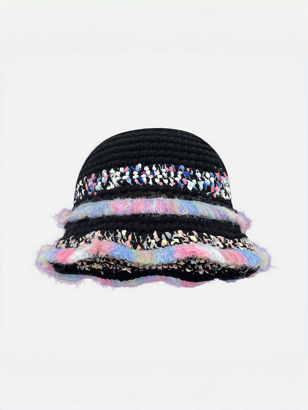 Colorful Ruffle Crochet Bucket Hat
