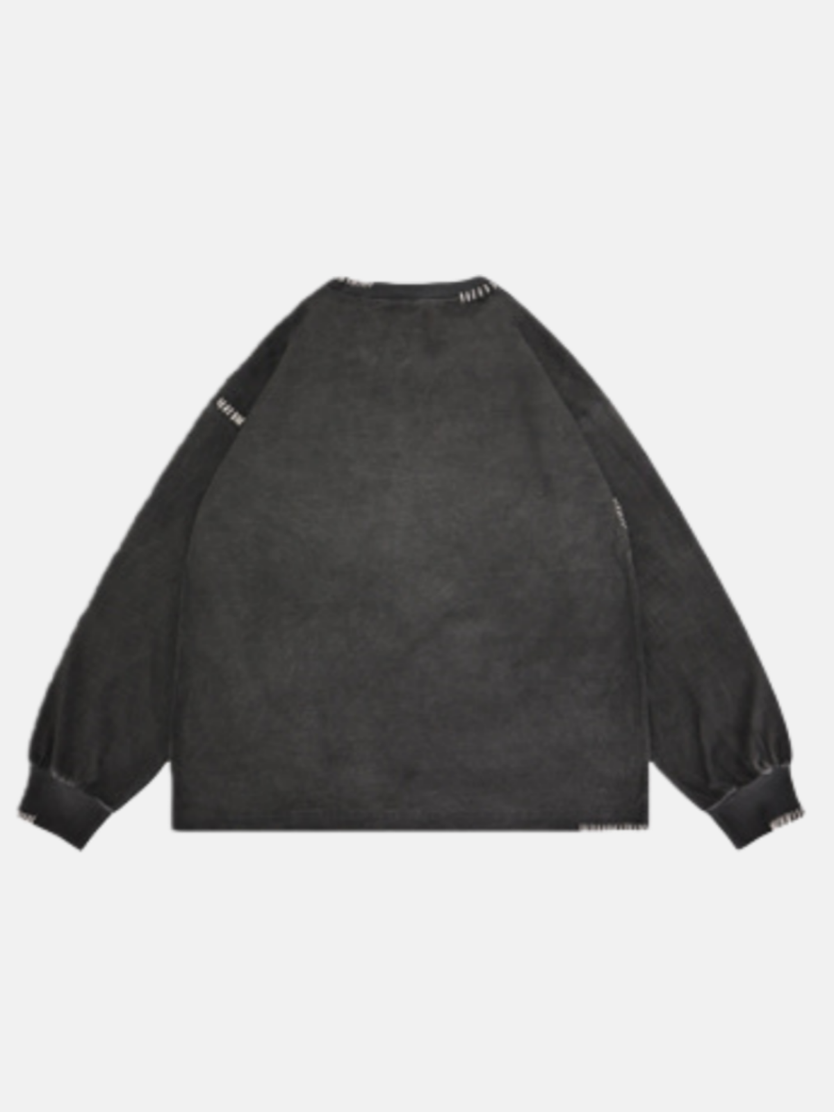 Haaura Distressed Contrast Stitch Long Sleeve Tee