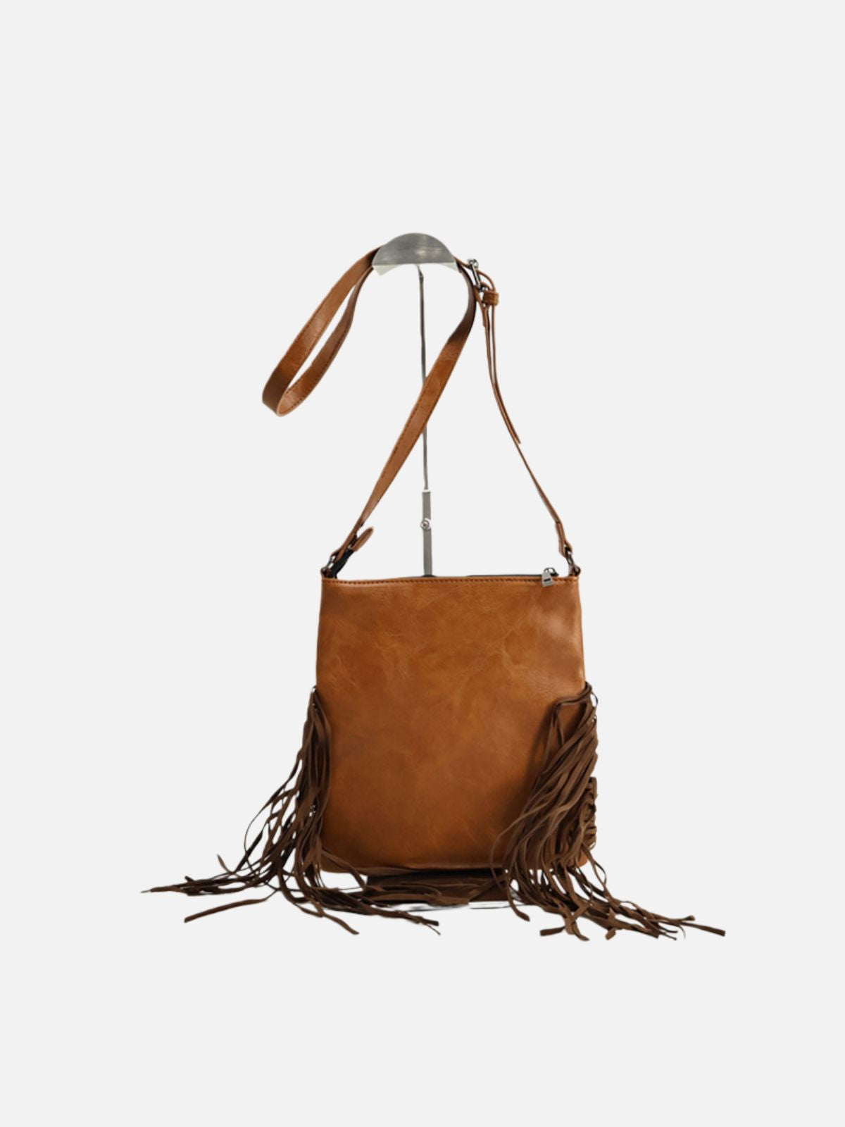 Bohemian Fringe Shearling Crossbody Bag