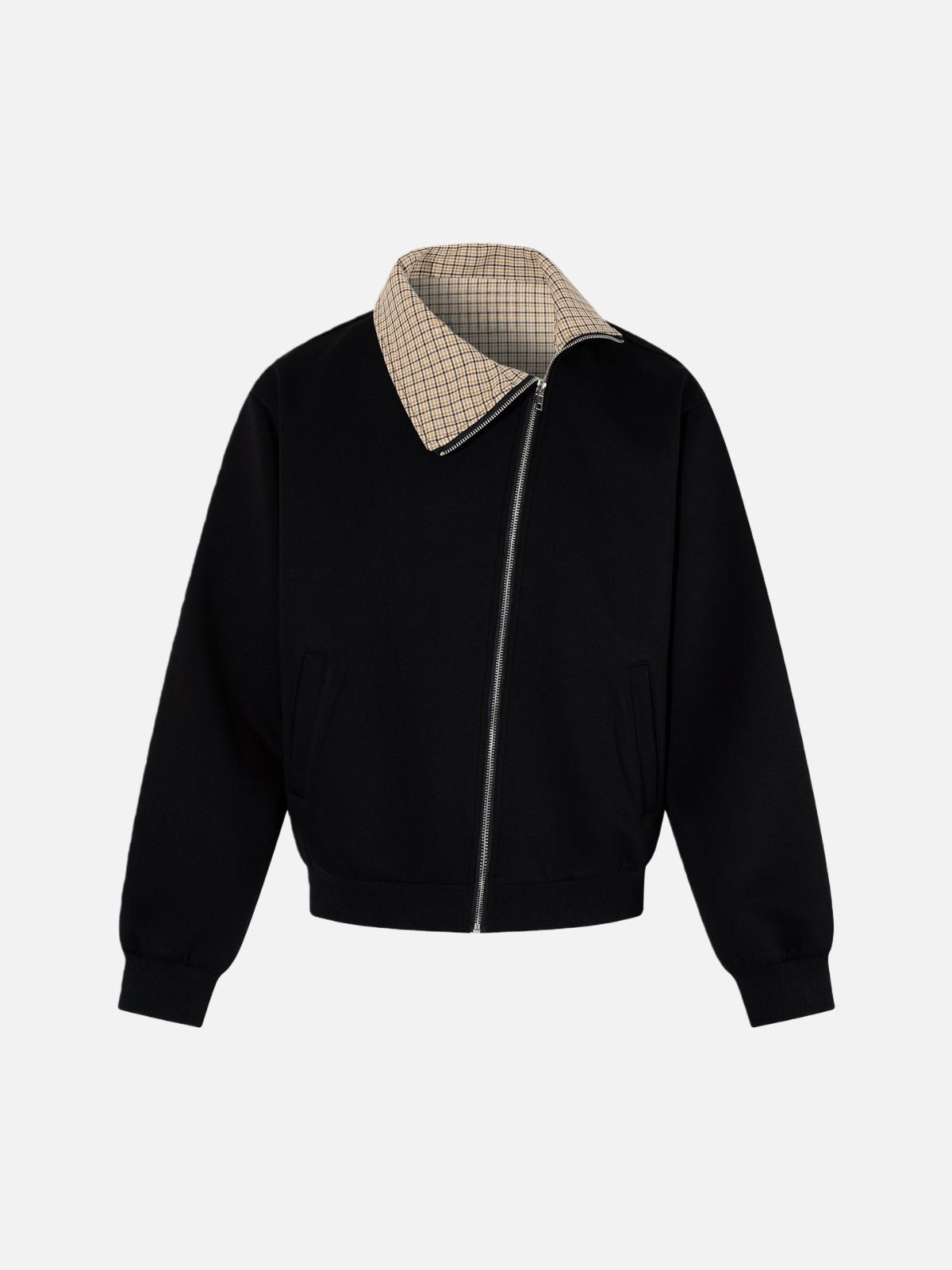 Haaura Plaid Lined Zip Up Jacket