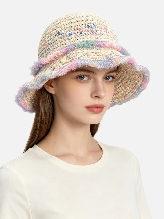 Colorful Ruffle Crochet Bucket Hat