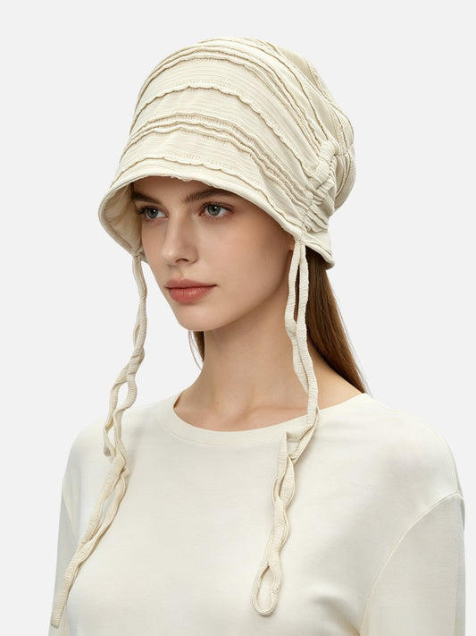 Ruched Tie Slouchy Cap
