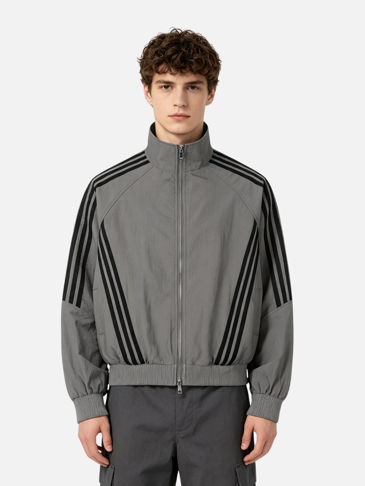 Haaura Contrast Stripe Zip Up Jacket