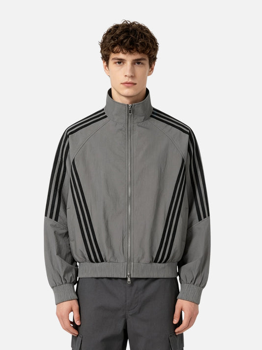 Haaura Contrast Stripe Zip Up Jacket