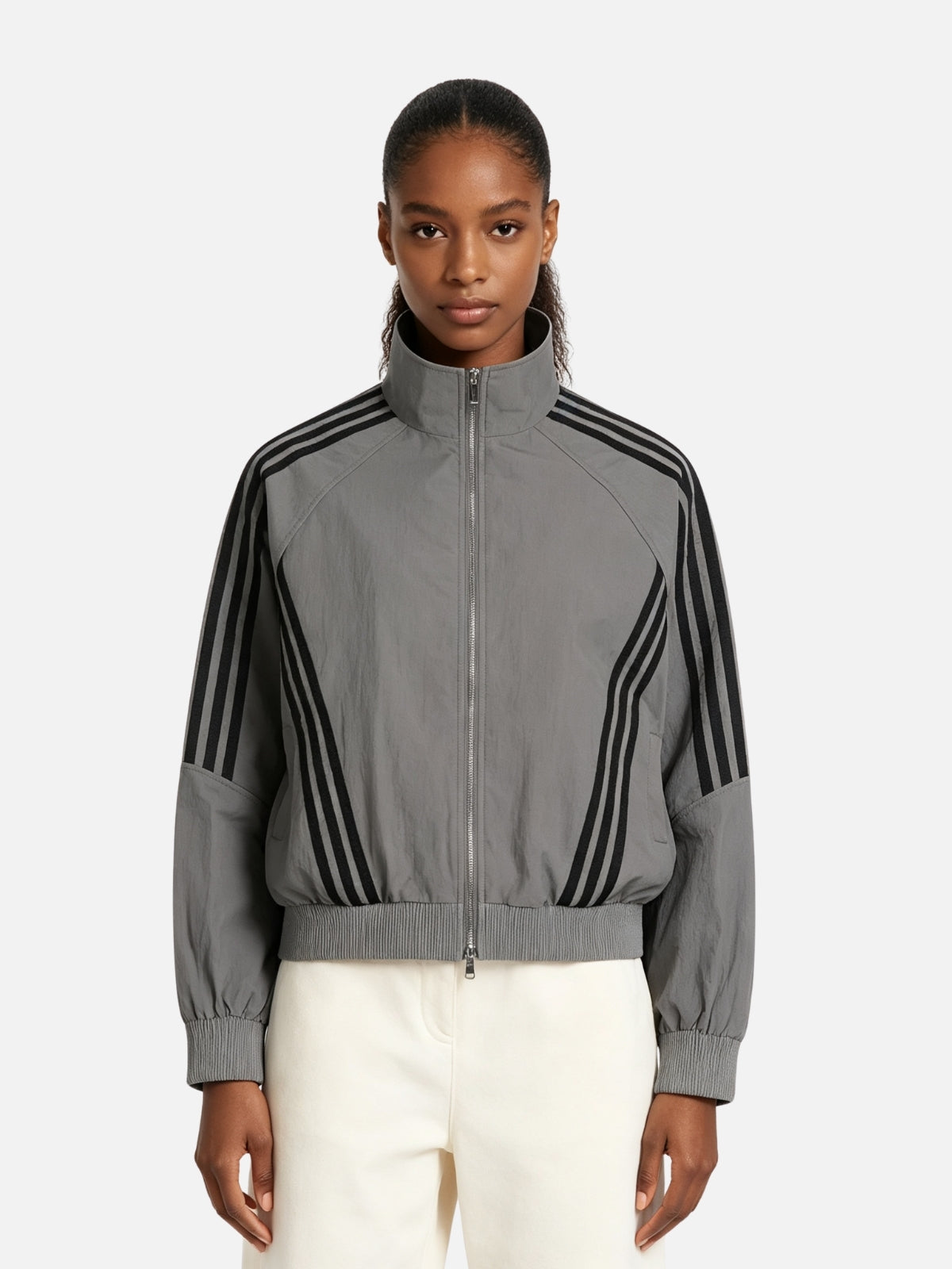 Haaura Contrast Stripe Zip Up Jacket