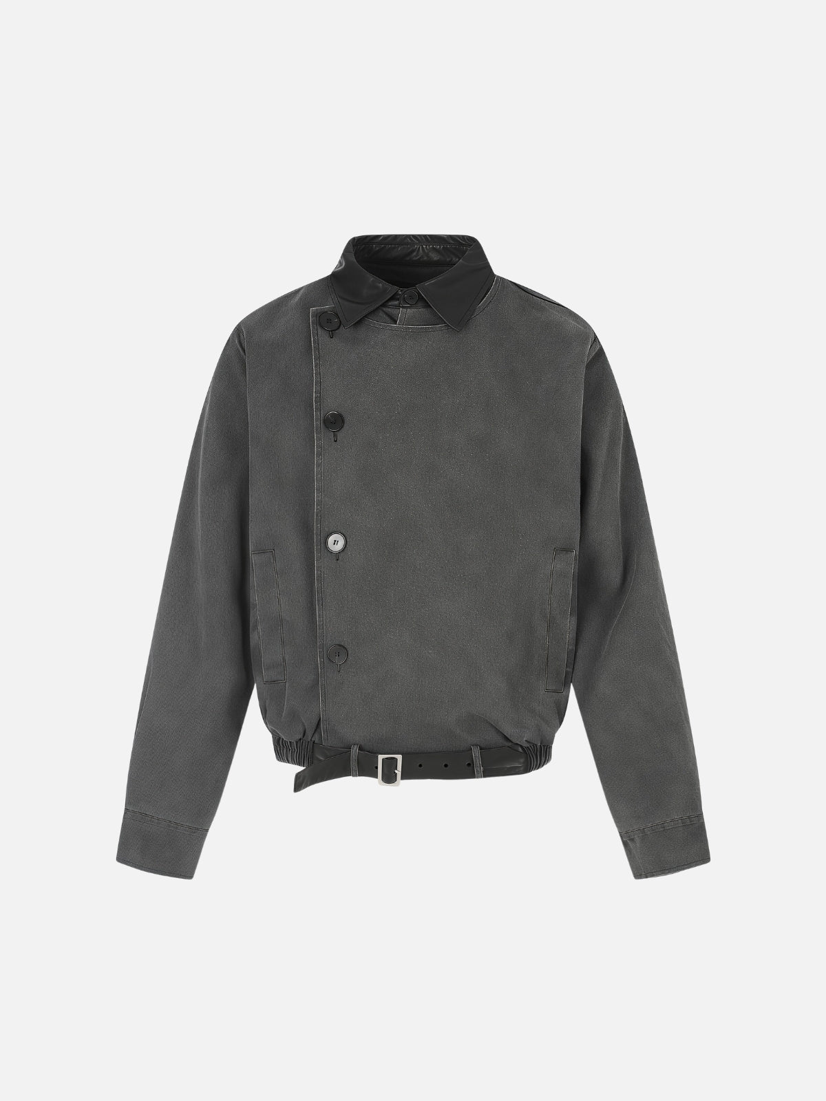 Haaura Contrast Collar Belted Jacket