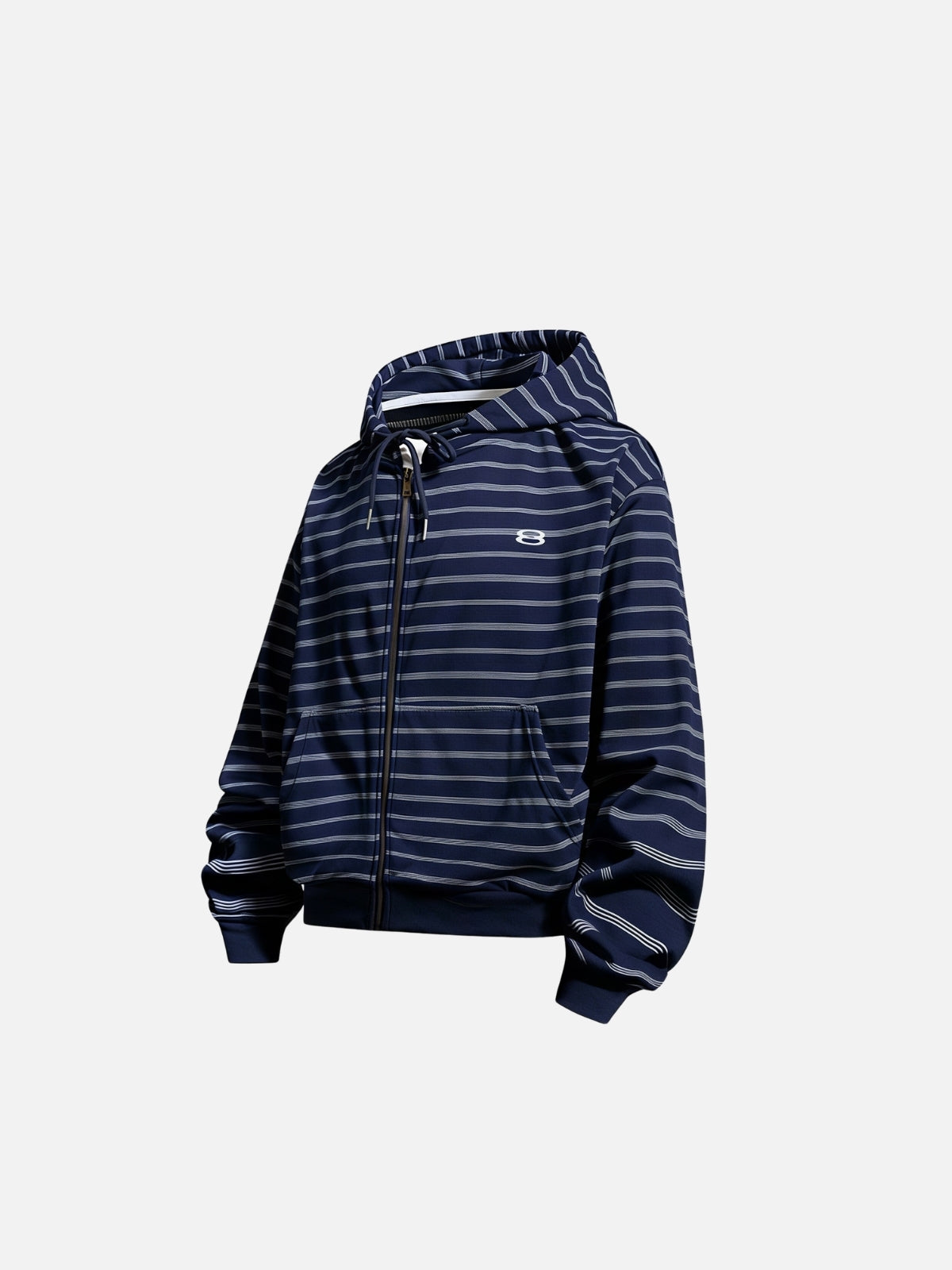 Haaura Stripe Zip Up Hoodie