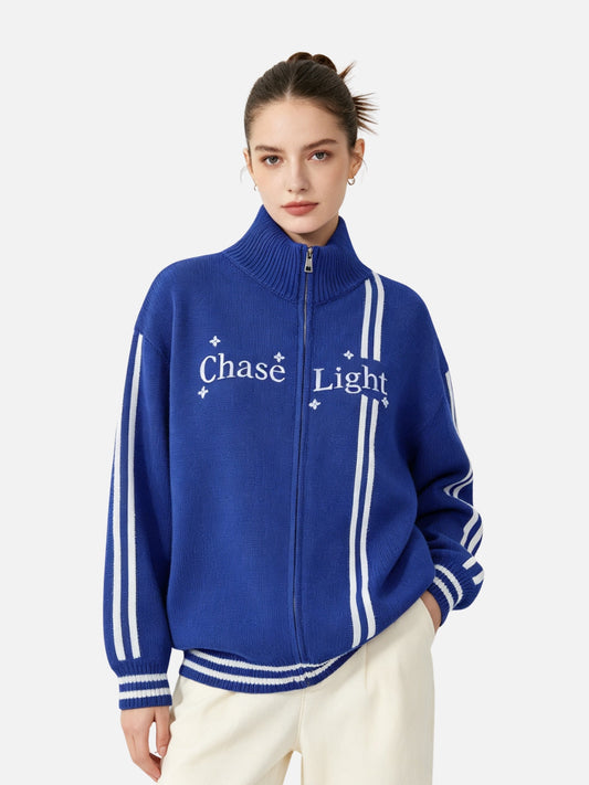Haaura Chase Light Zip Up Knit Cardigan