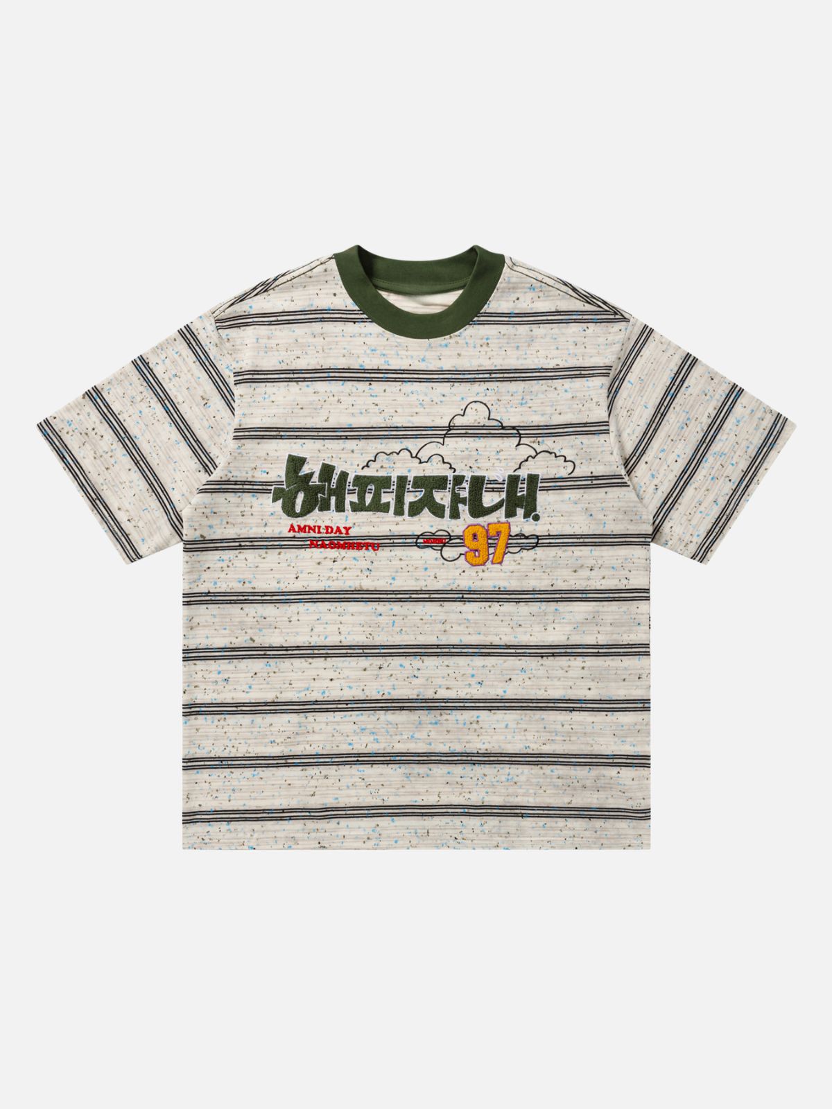 Haaura Stripe Speckled Graphic Tee