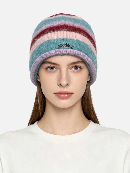 Fluffy Stripe Beanie