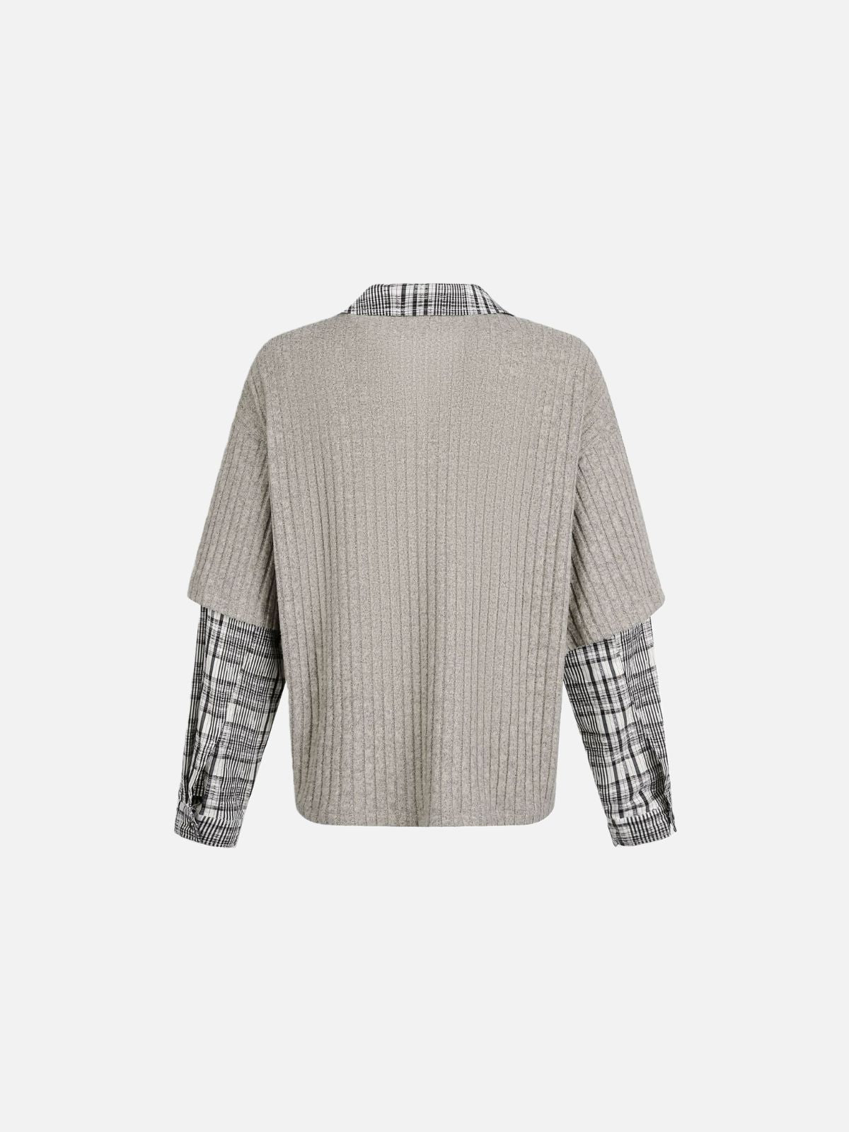 Haaura Bear-Print Patchwork Knit Sweater
