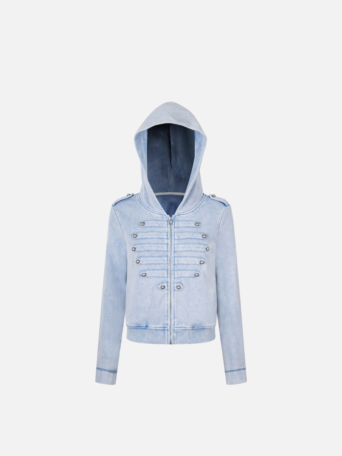 Haaura Washed Rivet Hooded Jacket