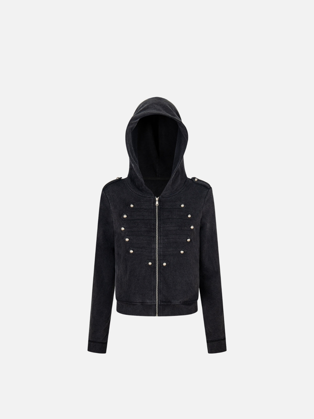 Haaura Washed Rivet Hooded Jacket