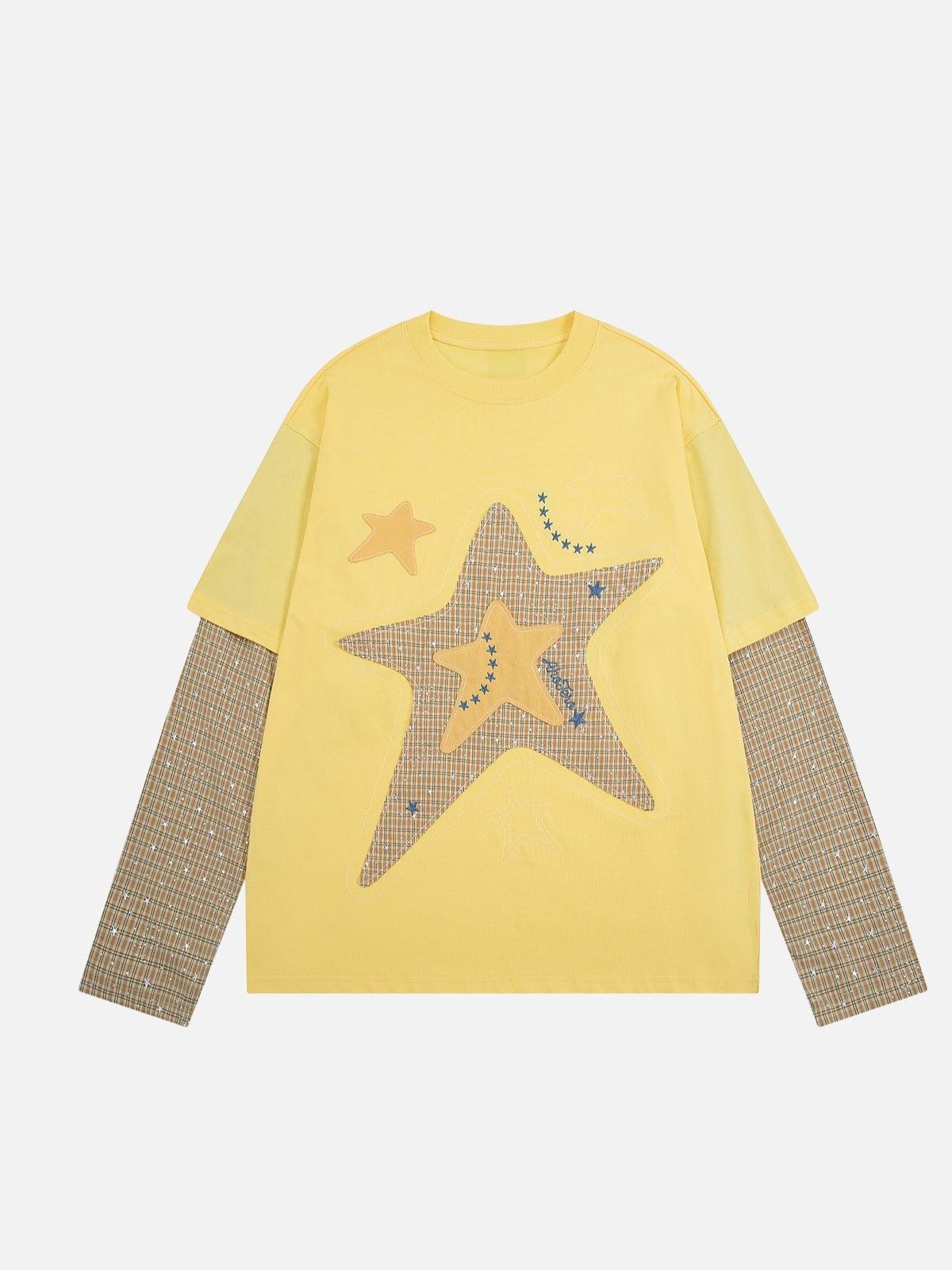 Haaura Layered Plaid Star Graphic Tee