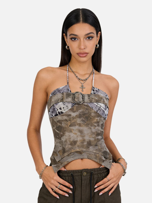 Haaura Belted Halter Top