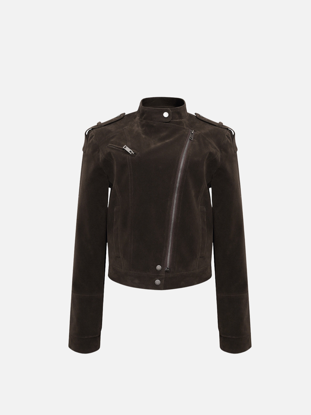 Haaura Suede Asymmetrical Zip Jacket